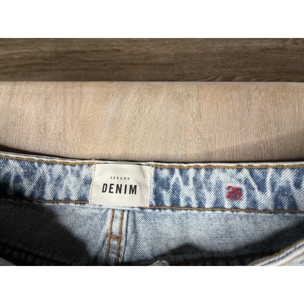 Sezane NWT Brut Sexy Tall Jeans in Edge Blue Light Wash Size 25 Organic Cotton - Picture 5 of 12
